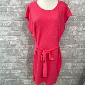 J. Crew Pink Short-sleeve Tie-waist T-shirt Dress